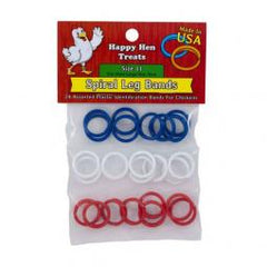 TRUE VALUE 17022 Happy Hens Poultry Spiral Leg Bands 3 Colors Size 11 26-Ct.