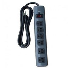 TRUE VALUE PS-649-F-3 Master Electrician 6-Outlet Metal Surge Strip 1200 Joules