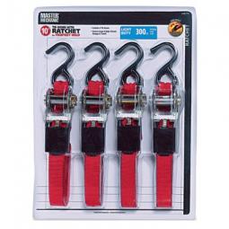 True Value MM16 Master Mechanic 1-In. x 10-Ft. Ratchet Tie-Downs, 4-Pk.