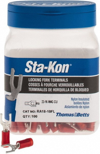 THOMAS & BETTS Thomas Betts RA18-10FL Locking Fork Terminal 10 Stud