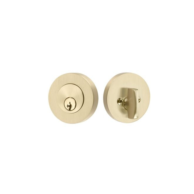 EMTEK Emtek 8423US4 Modern Disc Single Cylinder Deadbolt Satin Brass