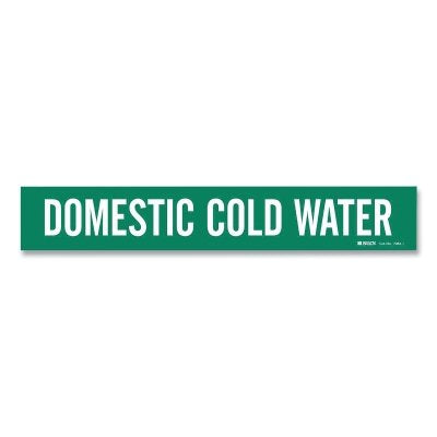 Brady 87700 Self-Sticking Vinyl Pipe Marker Domestic Cold Water Green Vinyl 2.25 in W 14 in L