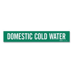 Brady 87700 Self-Sticking Vinyl Pipe Marker Domestic Cold Water Green Vinyl 2.25 in W 14 in L