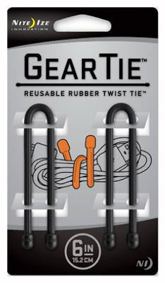 NITE IZE Nite Ize Inc GT6-2PK-01 Gear Tie 6 Inch Black 2 Pack