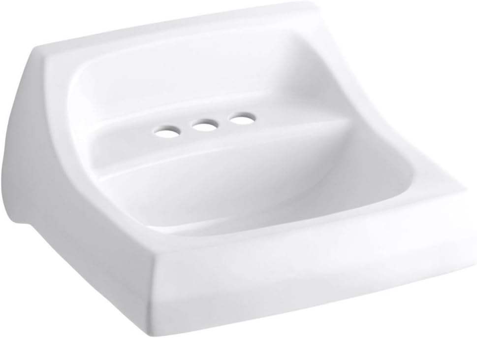 Kohler 2005-0 Kingston 21-1/4 x 18-1/4 in. Rectangular Wall Mount Bathroom Sink in White