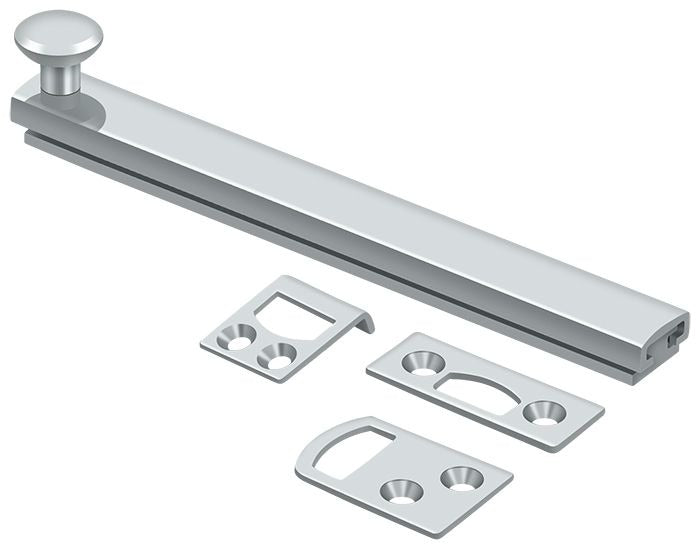 DELTANA Deltana 6SBCS26 Surface Bolt 6 in Concealed Screw Bright Chrome
