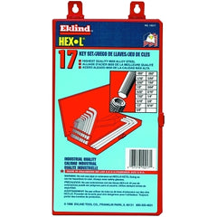 Eklind Tool 10217 Hex-L Key Allen Wrench Set SAE Inch Sizes .035-5/8 Long Series with Metal Box