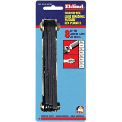 Eklind Tool 20812 Assorted SAE Fold-Up Hex Key Set Multi-Size in 8 pc