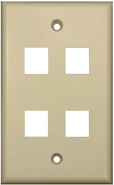 MORRIS PRODUCTS Morris Products 88148 Datacomm wallplate for keystone jacks and modular inserts (4-port)