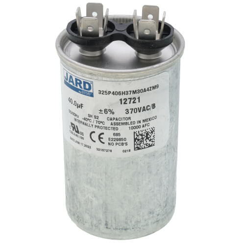 Lennox 26W38 Run Capacitor 40 MFD 370V Round Replacement