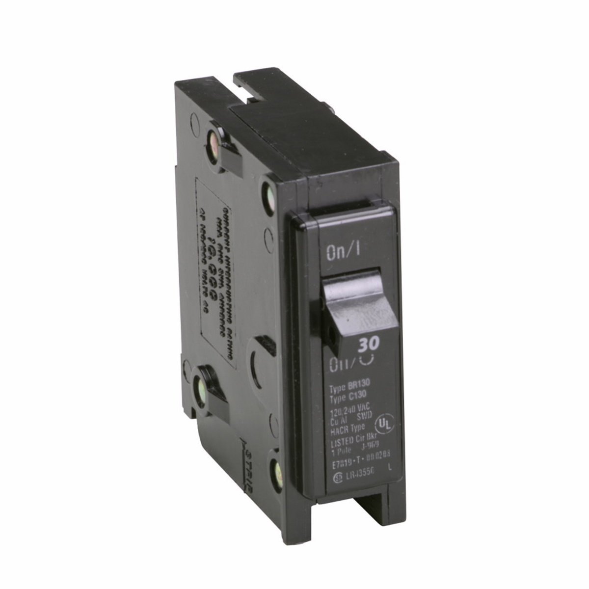 EATON EATON BR130 Type BR Plug-On Circuit Breaker, 240 VAC, 30 Amp, 10 kAIC, 1-Pole