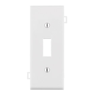 LEVITON Leviton PSC1-W Combination Sectional Toggle Switch Wallplate 1 Gang Thermoplastic Nylon White