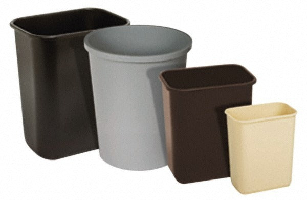 CONTINENTAL INDUSTRIES Continental 1358GY Rectangular Trash Can 14 Qt Gray