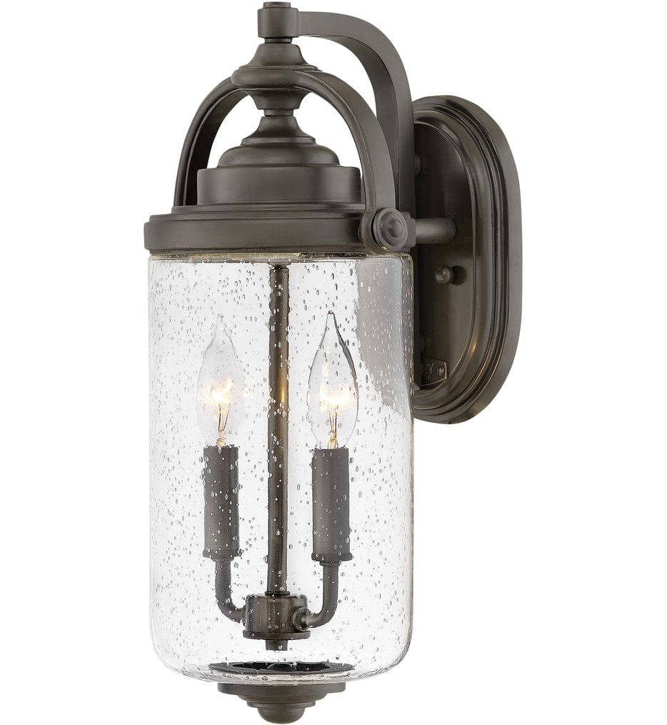 HINKLEY LIGHTING Hinkley Lighting 2754OZ Willoughby Medium Wall Mount Lantern 2-5w Cand. LED, 60w Equiv. 8.25W x 17H x 8.5L