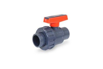 Everflow 275S114 1-1/4 PVC Solvent Half Union Ball Valve Gray (Not for Potable Water)