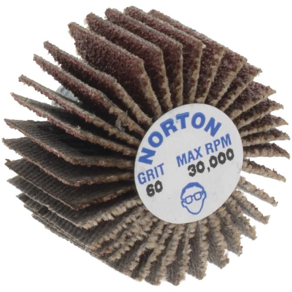 NORTON Norton 63642502624 Mounted Flap Wheel 60 Grit Aluminum Oxide