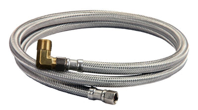 Everflow 27760PR-NL 60 SS Braided 3/8 Comp X 3/8 Comp Dw Cnctr W/Elbow UPC/NSF-61 PVC Inner Tube Lead Free