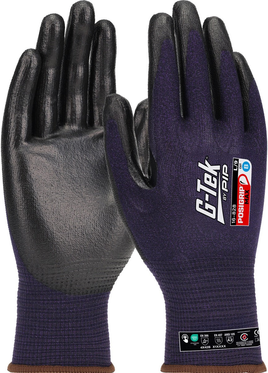 PIP Pip 16-828/L G-Tek PosiGrip MAX PolyKor Blended Glove 18-gauge (Large)