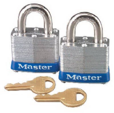 MASTER LOCK Master Lock Co 3T Laminated Padlock 1.5 in Keyed Alike 2 Pack