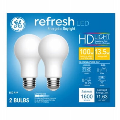 GE G E Lighting 93126580 Led A19 15W Daylight Bulb 2 Pack