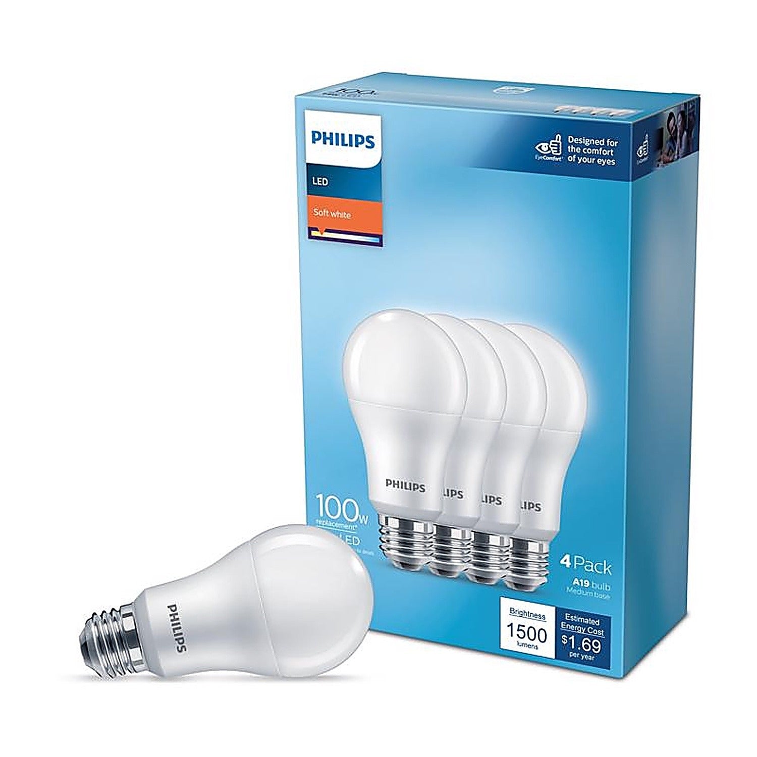 PHILIPS Philips 565408 A19 LED Bulb 14W (4-Pack) 565408