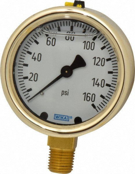 WIKA Wika 9310711 Pressure Gauge 0-160 Psi 2-1/2 in Lower Mount