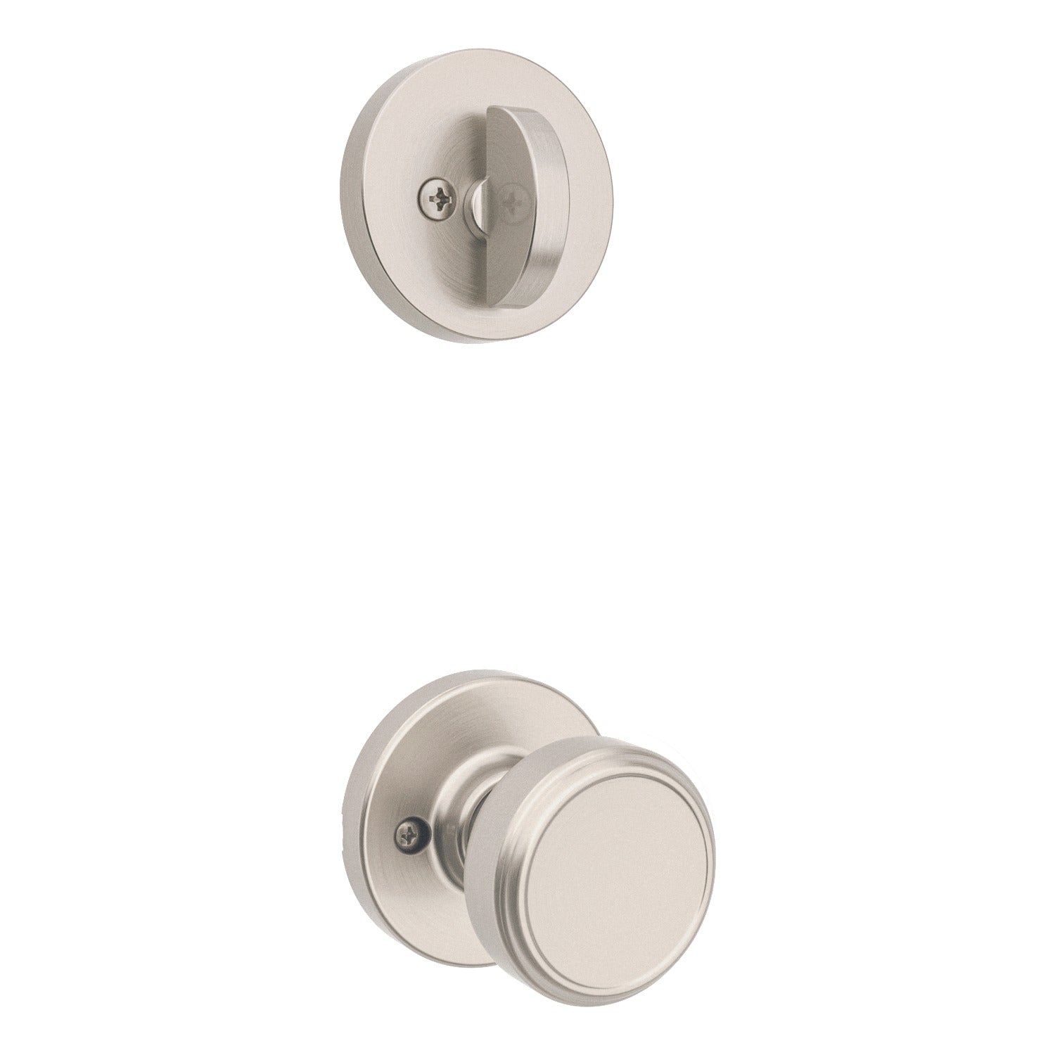 KWIKSET Kwikset 966MNKRDT-15.UNIV Maven Knob Handleset Trim Satin Nickel