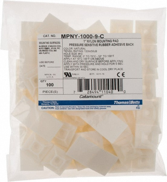 THOMAS & BETTS Thomas Betts MPNY-1000-9-C Cable Tie Mounting Base 100pk