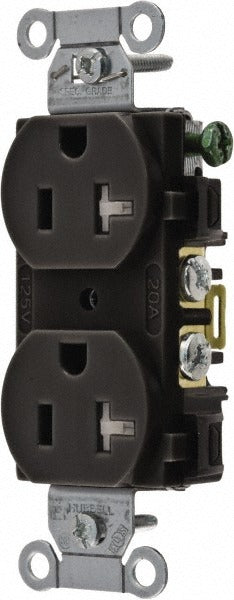 HUBBELL Hubbell Wiring Device-kellems BR20BLKTR Duplex Receptacle