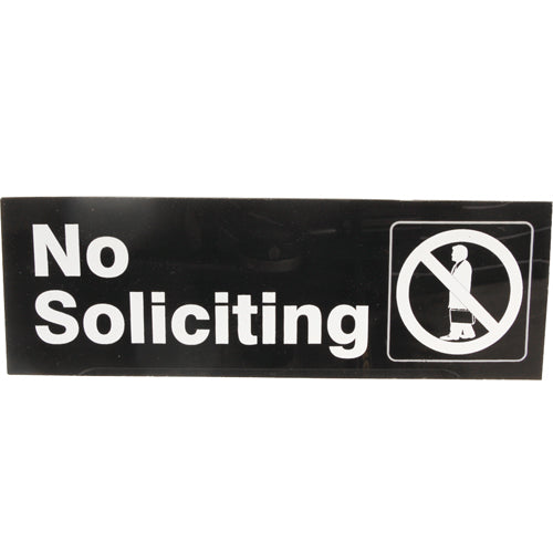 SIGN NO SOLICITING BLACK 3X9 4527 for Traex TRX4527