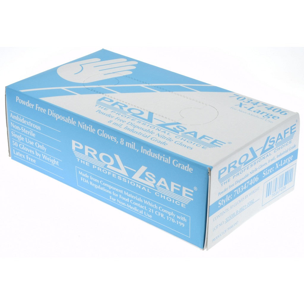PRO-SAFE Pro-safe 32308LB240R6 Nitrile Gloves 8 Mil Xl 50 Pack