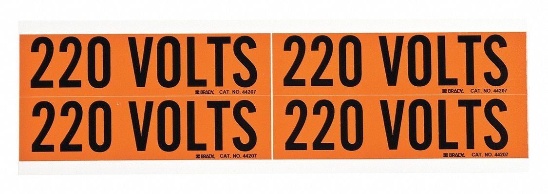 BRADY Brady 44207 Label B-498 220 Volt (4.125 x 1.125 in)