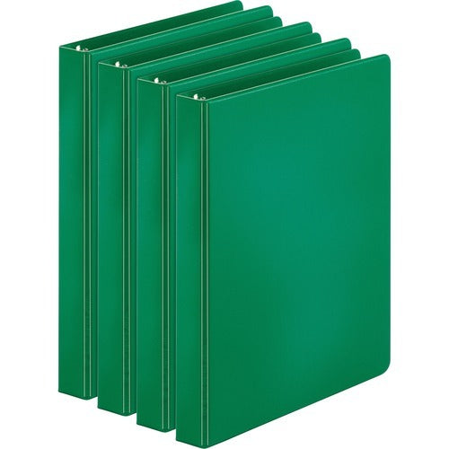 BUSINESS SOURCE Business Source BSN28556BD Round Ring Binder 1 in Green 4pk