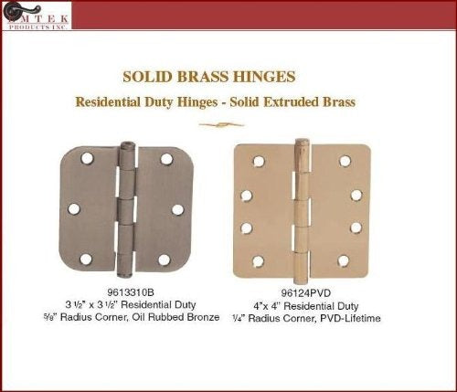 EMTEK Emtek 96113US4 Solid Brass Mortise Hinge 3.5 in Pair
