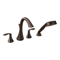 Moen T944ORB Eva Two Handle Roman Tub Faucet with Handshower in Oil Rubbed Bronze