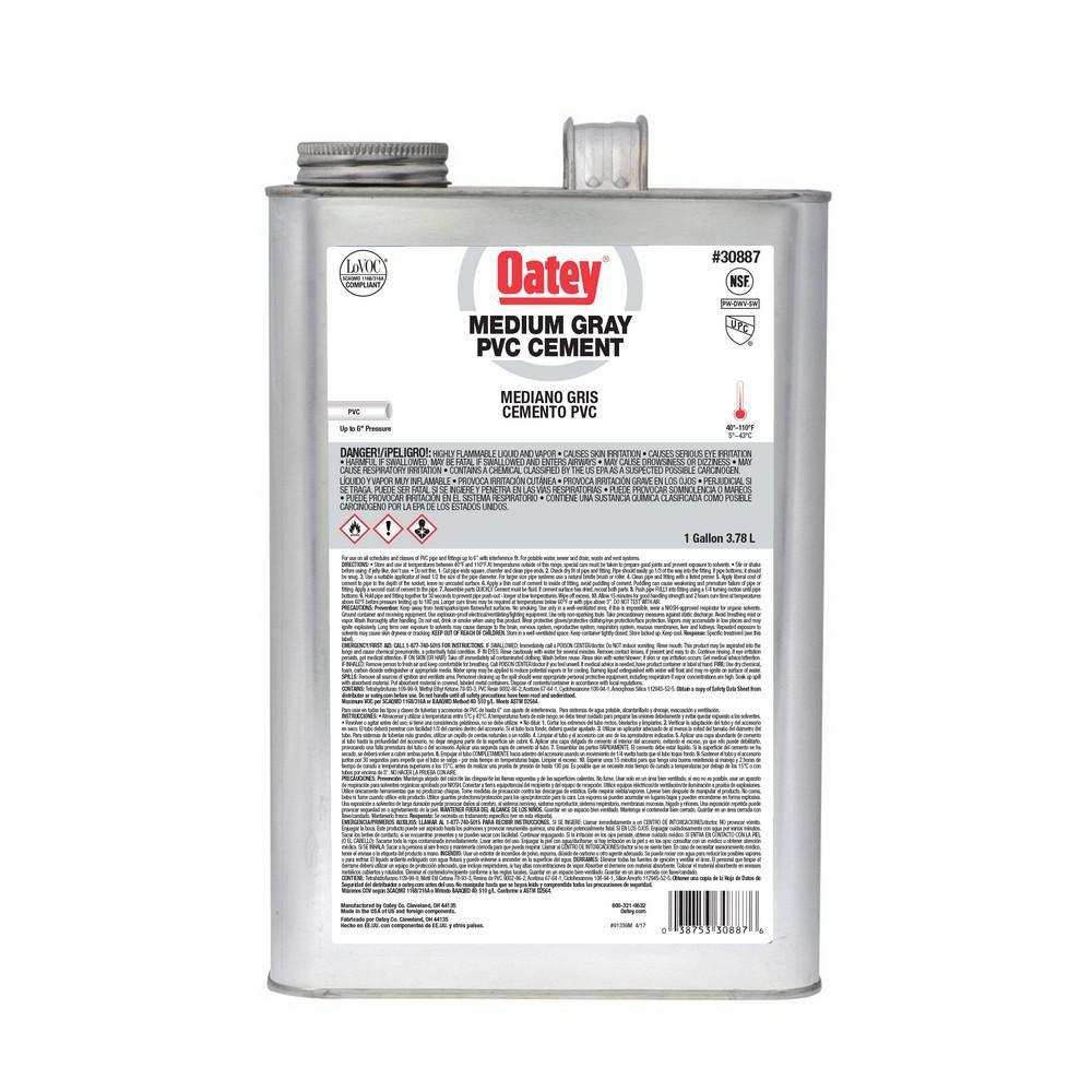 Oatey 30887 1 Gal. Plastic Grey Pipe Cement