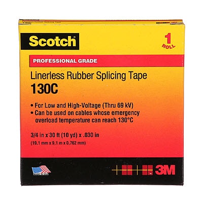 3M 3M 130C-3/4'' High Voltage Linerless Rubber Tape