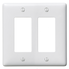 Hubbell NP262W 2-Gang 2-Device GFCI, Surge Receptacle & Decorator Device Wallplate