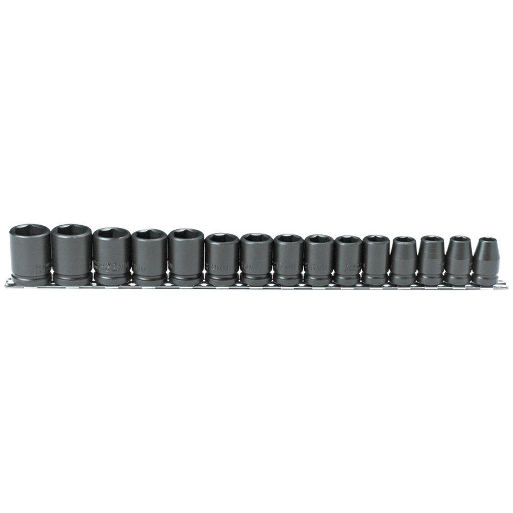 Stanley-Proto J74204 Proto® 1/2 Drive 15 Piece Metric Impact Socket Set - 6 Point