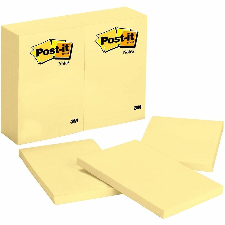 3M 3M MMM659YW Post-it Notes Original Notepads 4 x 6 12 Pack