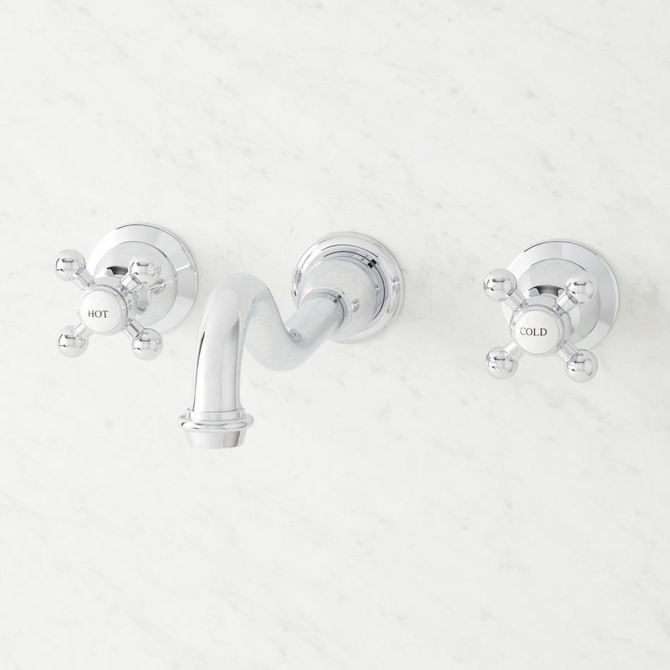SIGNATURE HARDWARE Signature Hardware 911575 Ballantine wall-mount bathroom faucet with cross handles (8-inch centers)