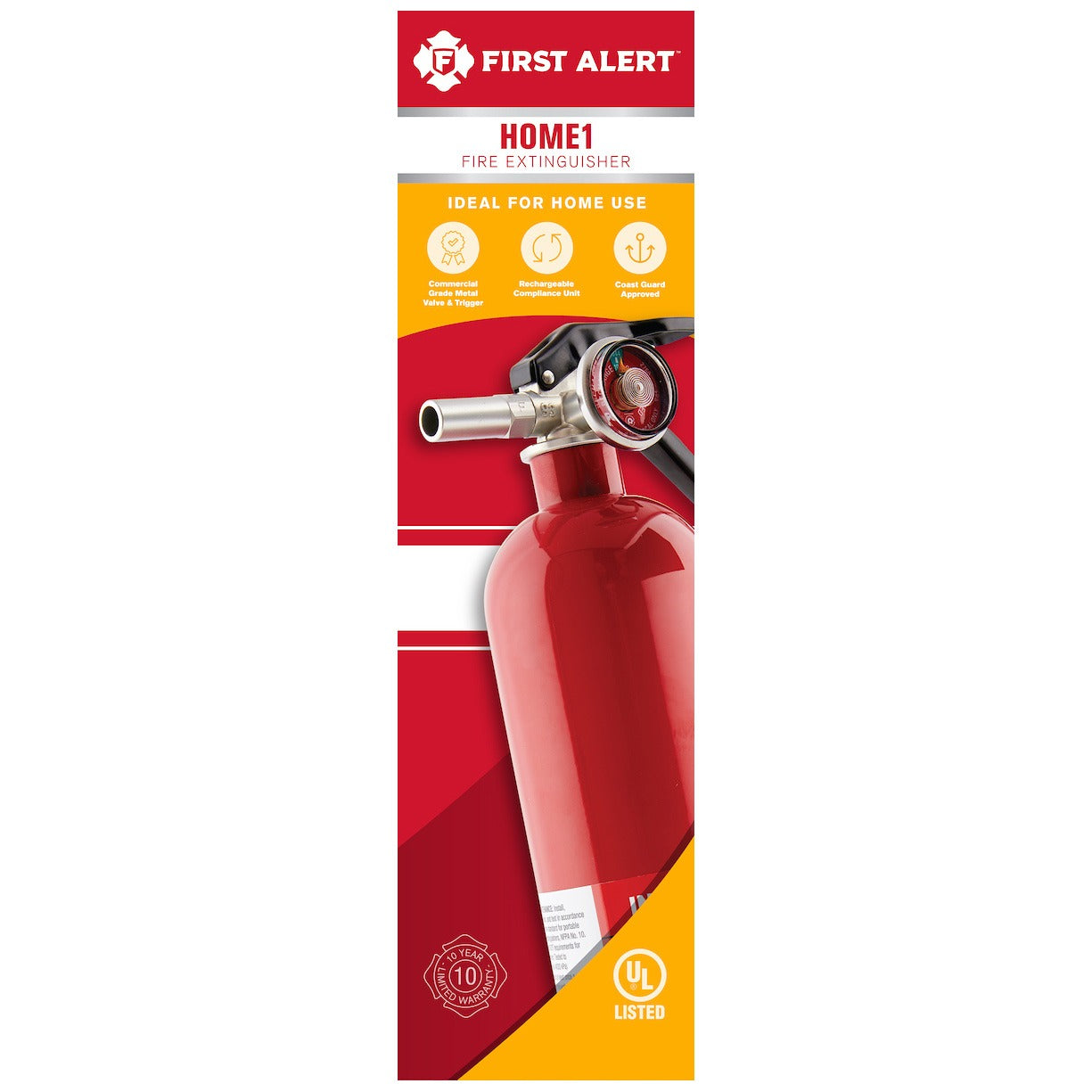 FIRST ALERT First Alert FE1A10GR Rechargeable Home Fire Extinguisher 1-A:10-B:C (1 Pack) HOME1
