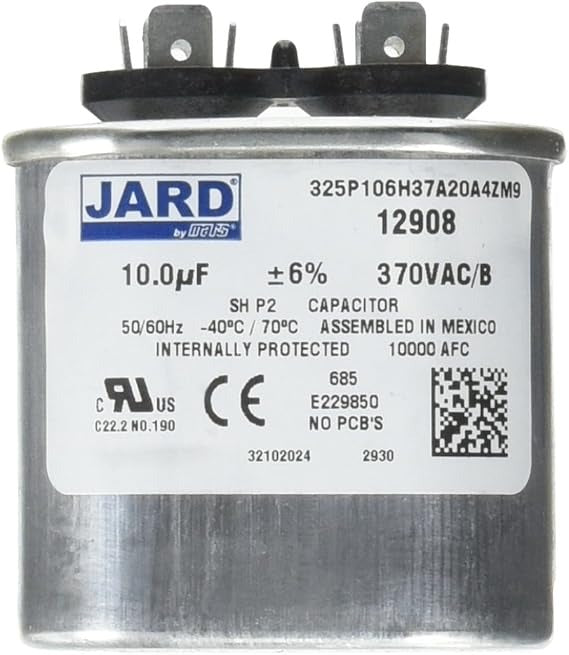 MARS (MOTORS & ARMATURES) Mars 12908 10Mfd 370V Oval Run Capacitor (1 Pack)