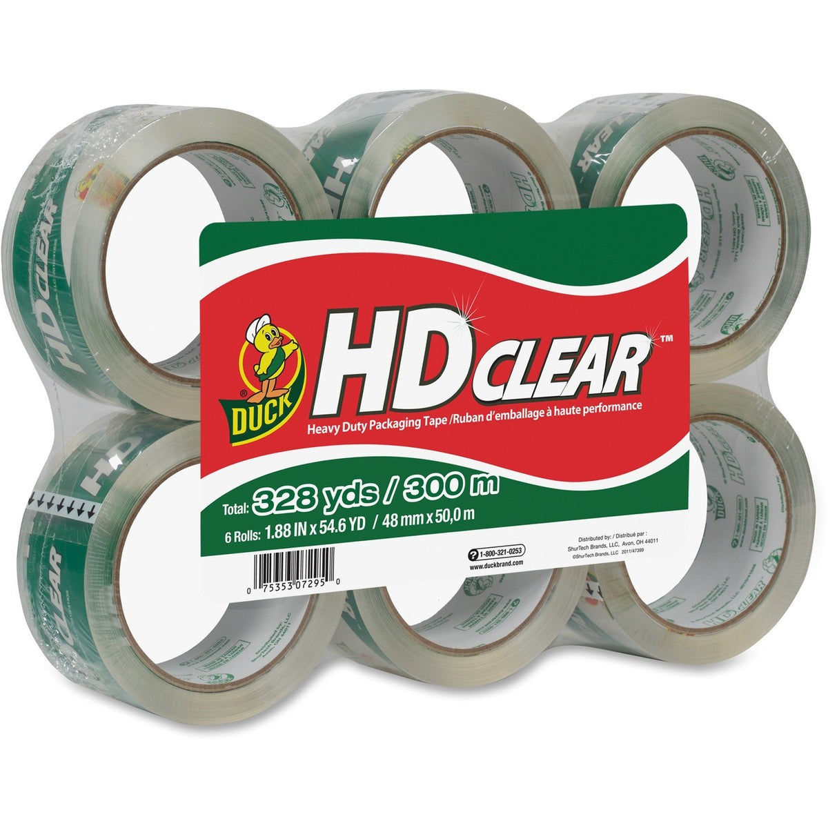 DUCK Duck DUC441962 Packaging Tape 54.60 yd x 1.88 in (6 Pack)