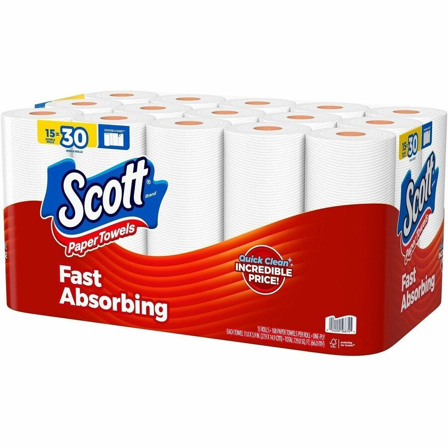 KIMBERLY-CLARK Kimberly-Clark KCC56674 Scott Choose-A-Sheet Paper Towels 15 Pack