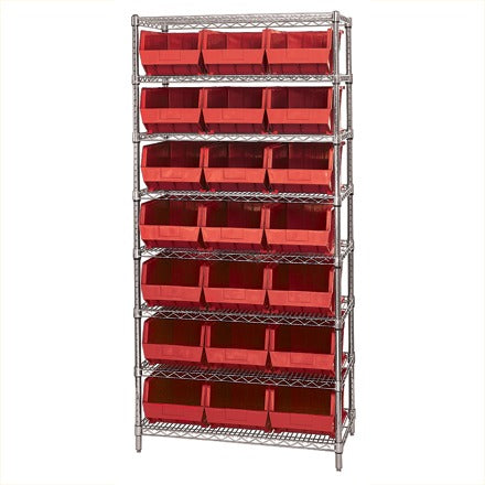 BSC PREFERRED Bsc Preferred WSBQ225R Wire Shelving Kit with Bins