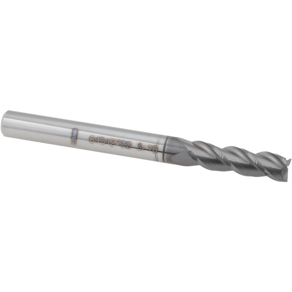 ACCUPRO Accupro 12178877 Square End Mill 3/16 in 3 Flute Carbide