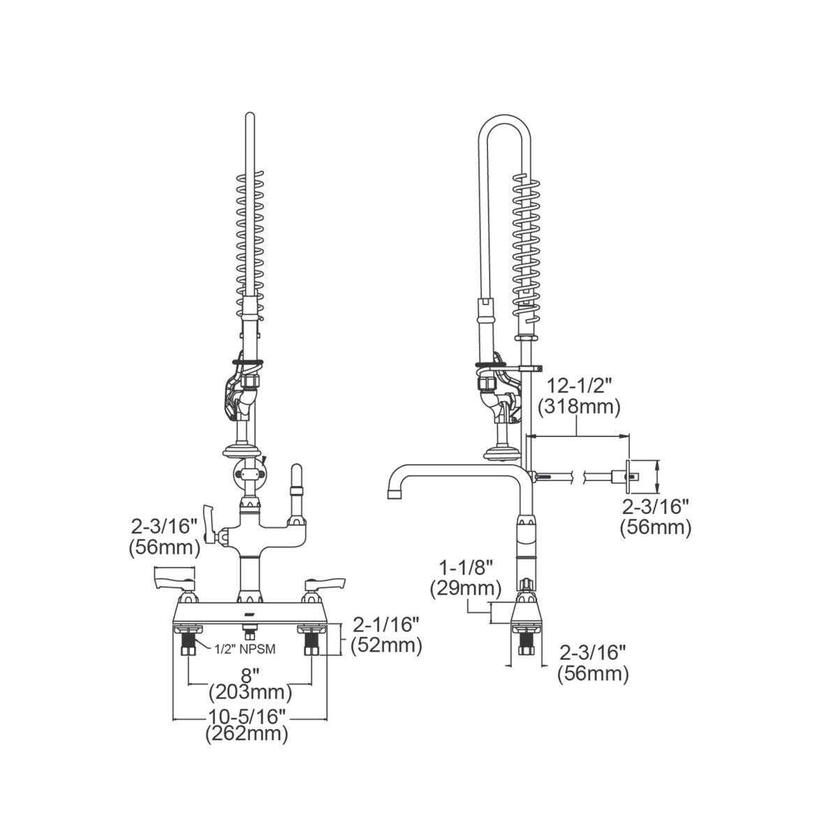 BSC PREFERRED Bsc Preferred LK843AF10LC Deck Mount Pre-rinse Faucet