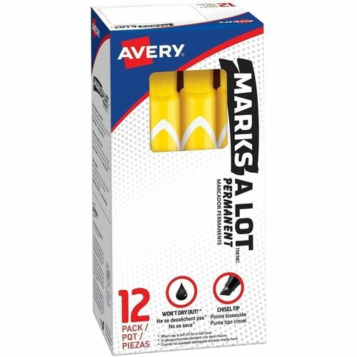 AVERY Avery AVE08882 Permanent Chisel Tip Marker Yellow