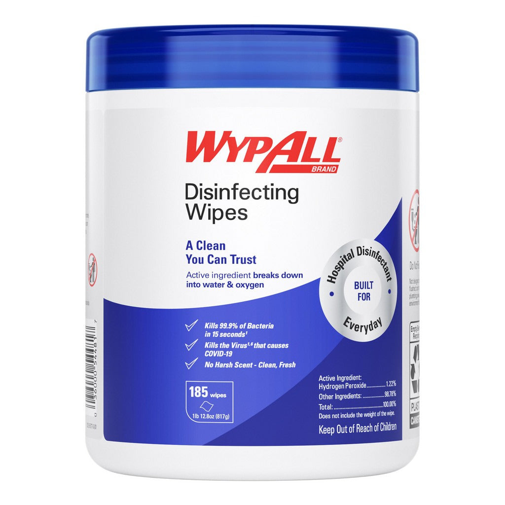 KIMBERLY-CLARK Wypall 54481 Disinfecting Wipes Canister 185 Sheets
